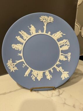 Wedgewood Blue Jasperware plate Vintage 1962